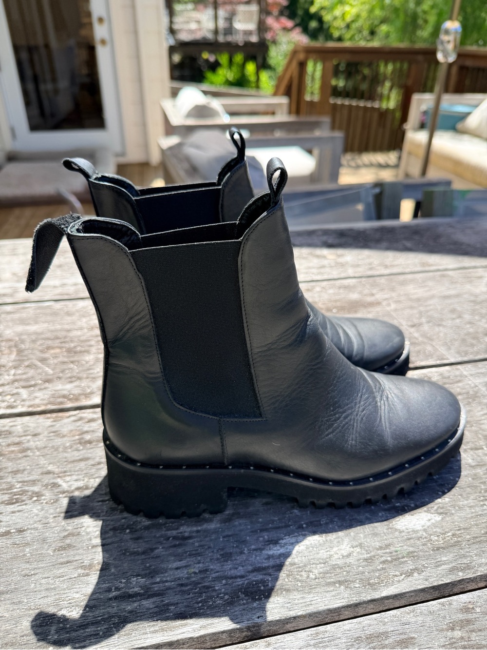 Freda Salvador Brooke Black Lugged Outsole Boot